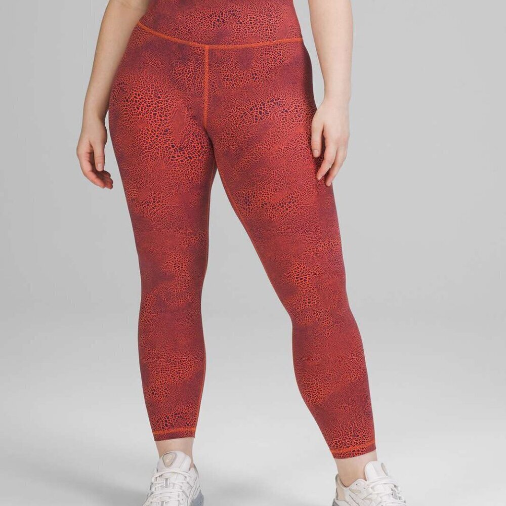 Lululemon Wunder Train High-Rise Tight 25" - 8 Crackle Glaze Vintage Orange Lark